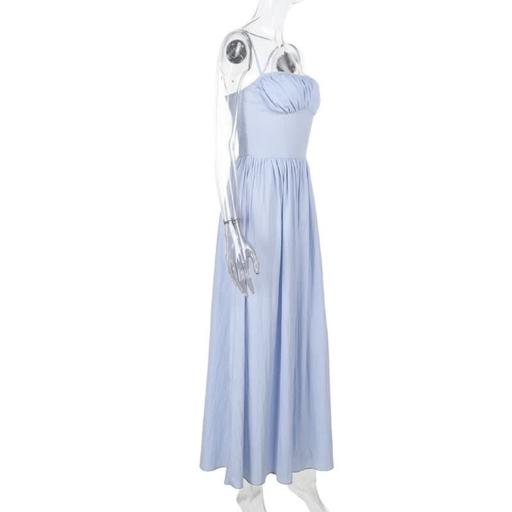 Ruched square neck smocked cami maxi dress  | Festival Outfits Women