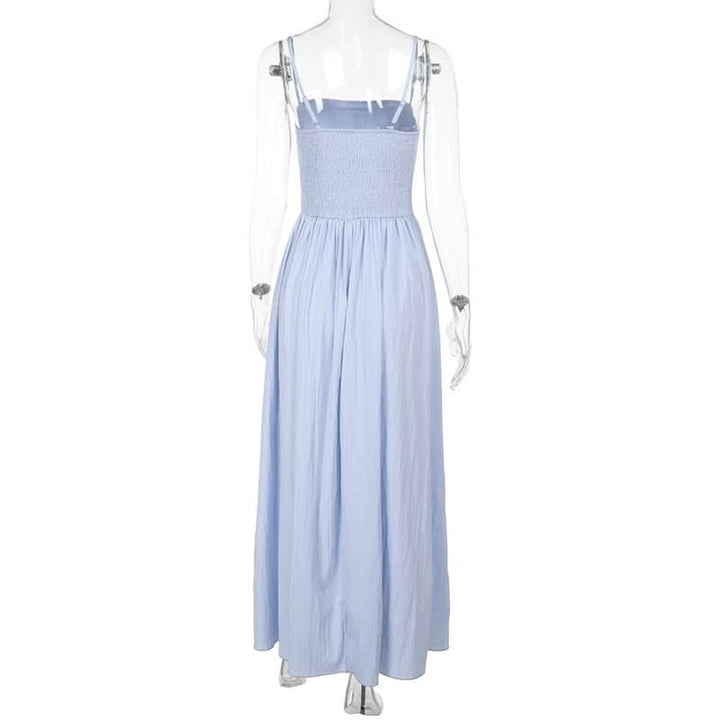 Ruched square neck smocked cami maxi dress  | Festival Outfits Women