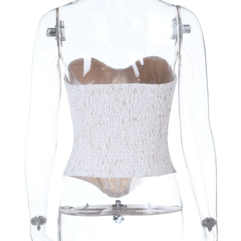 Sweetheart neck zip-up lace corset tube top  | Festival Outfits Women