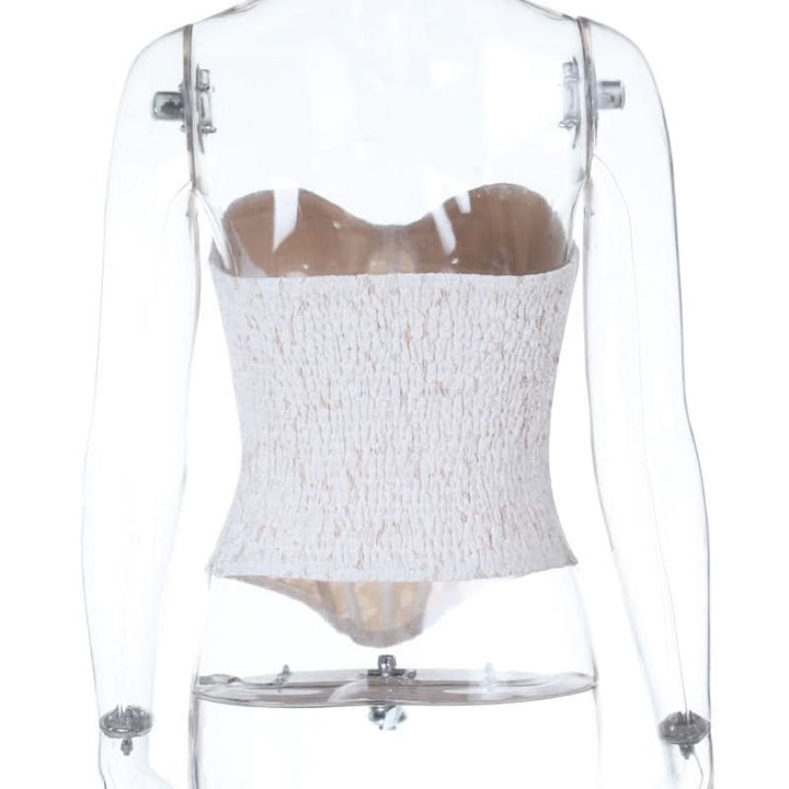 Sweetheart neck zip-up lace corset tube top  | Festival Outfits Women