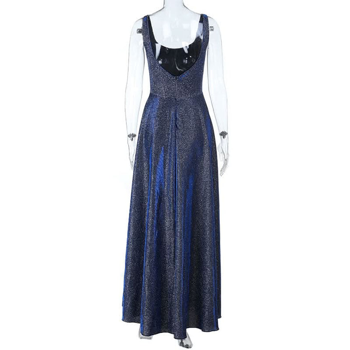 U neck zip-up backless tank maxi dress  | Festival Outfits Women