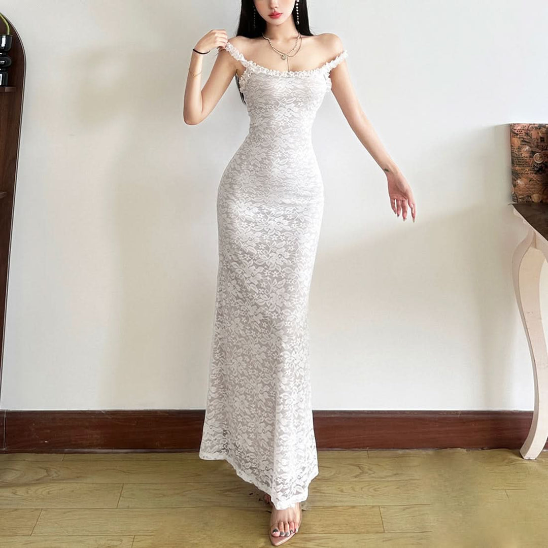 Lace hem square neck cami maxi dress  | Festival Outfits Women