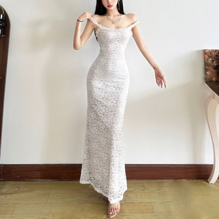 Lace hem square neck cami maxi dress  | Festival Outfits Women