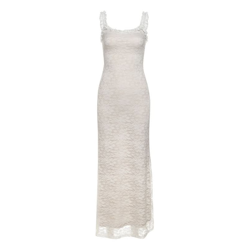 Lace hem square neck cami maxi dress  | Festival Outfits Women