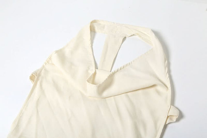 Cowl neck zip-up backless solid maxi dress  | Festival Outfits Women