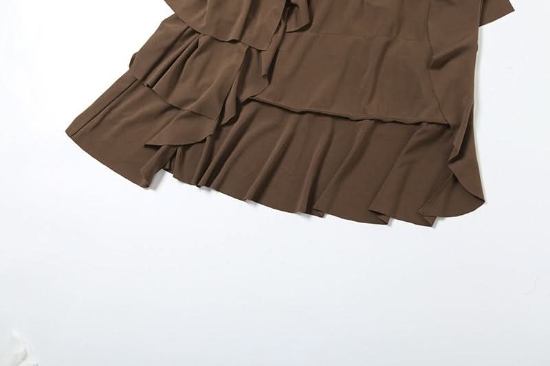 Irregular ruffle backless tube midi dress  | Festival Outfits Women