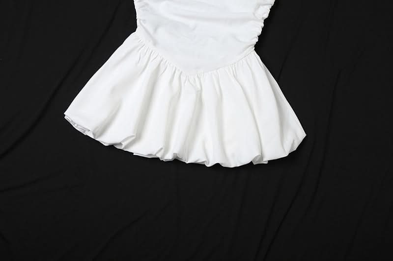Ruched zip-up backless solid tube top  | Festival Outfits Women