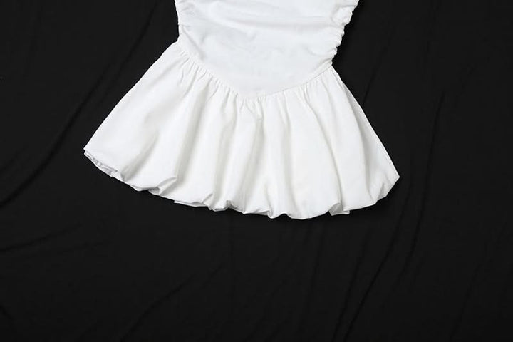 Ruched zip-up backless solid tube top  | Festival Outfits Women