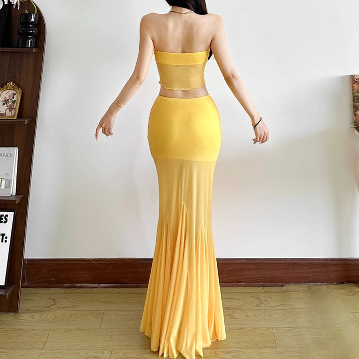 Ruched flower print mesh maxi skirt  | Festival Outfits Women