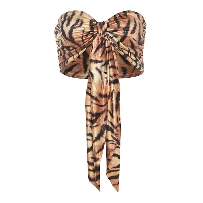 Leopard print sweetheart neck tube top  | Festival Outfits Women  | Cheetah Print Top-final-sale