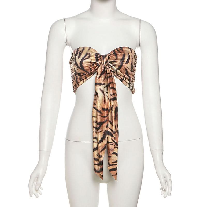 Leopard print sweetheart neck tube top  | Festival Outfits Women  | Cheetah Print Top-final-sale