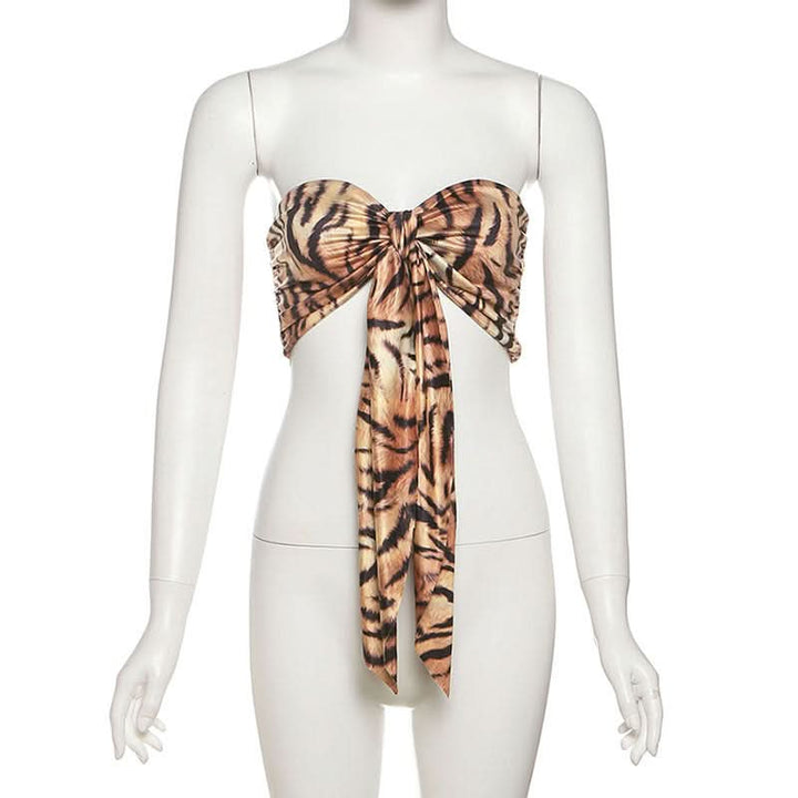 Leopard print sweetheart neck tube top  | Festival Outfits Women  | Cheetah Print Top-final-sale
