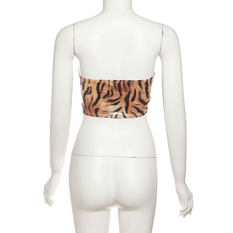 Leopard print sweetheart neck tube top  | Festival Outfits Women  | Cheetah Print Top-final-sale