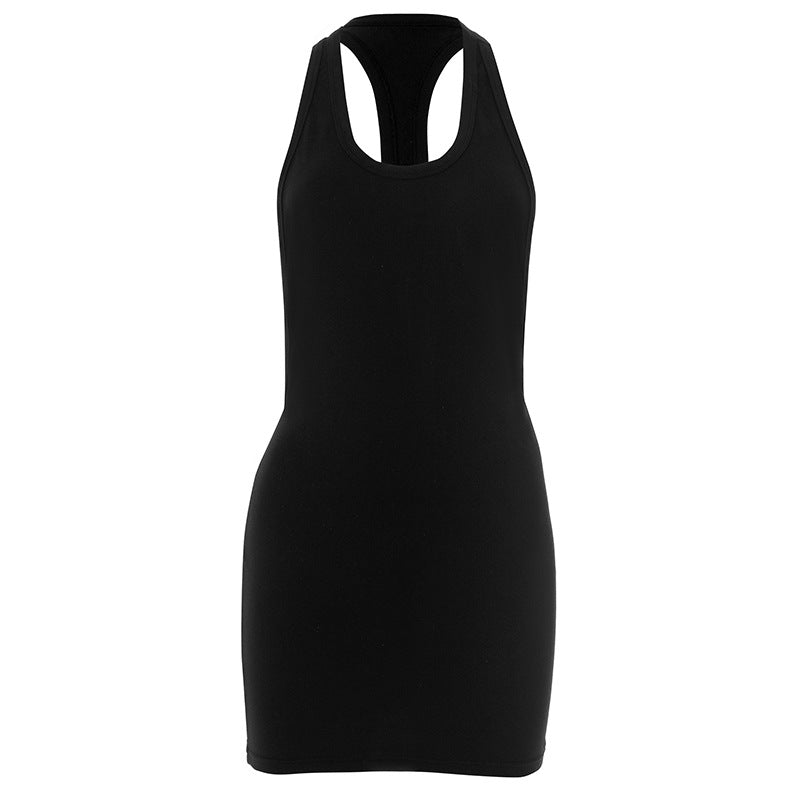 Halter solid backless mini dress