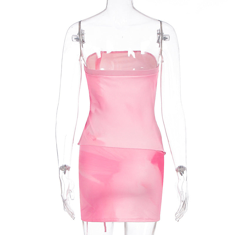 Drawstring ruched print mini skirt set  | Festival Outfits Women
