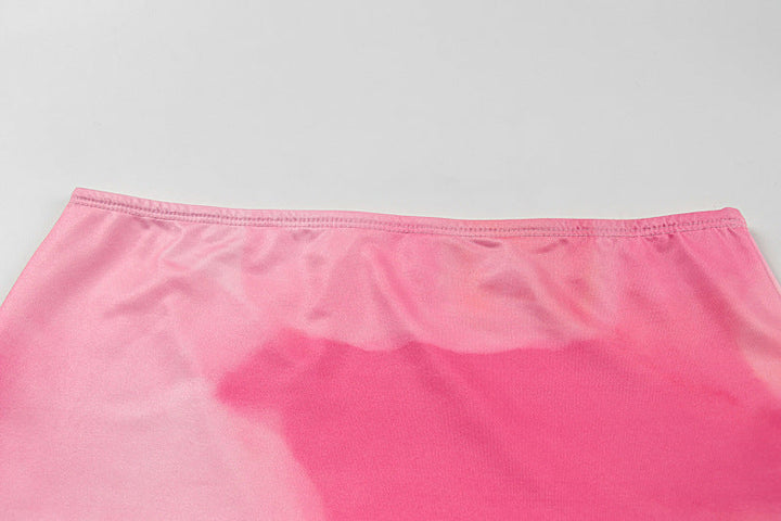 Drawstring ruched print mini skirt set  | Festival Outfits Women
