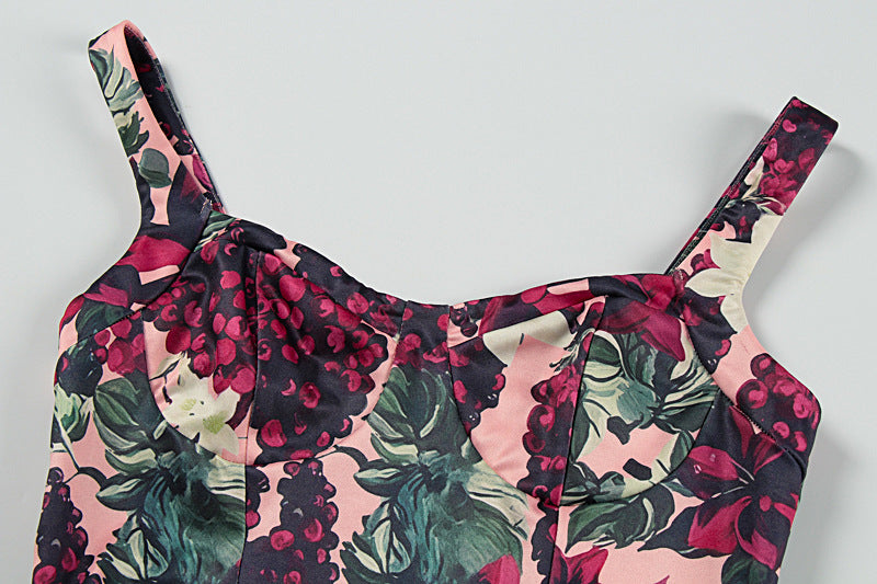 Flower print v neck cami maxi dress  | Festival Outfits Women