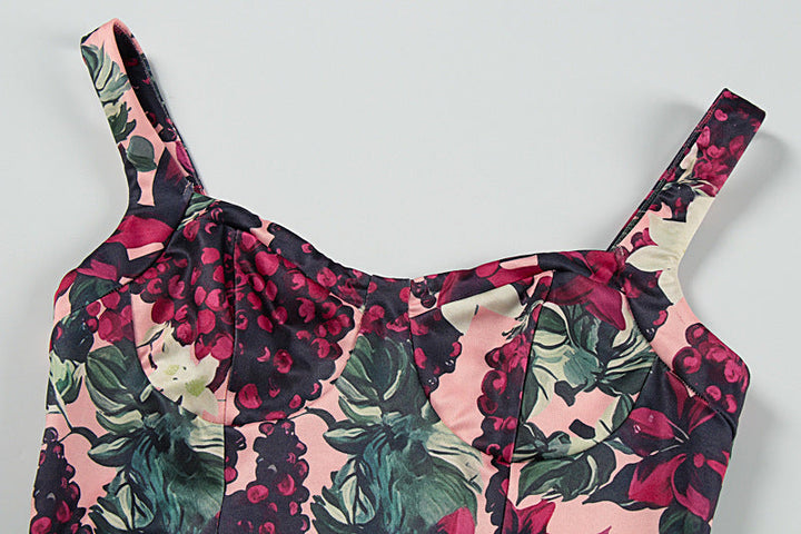 Flower print v neck cami maxi dress  | Festival Outfits Women