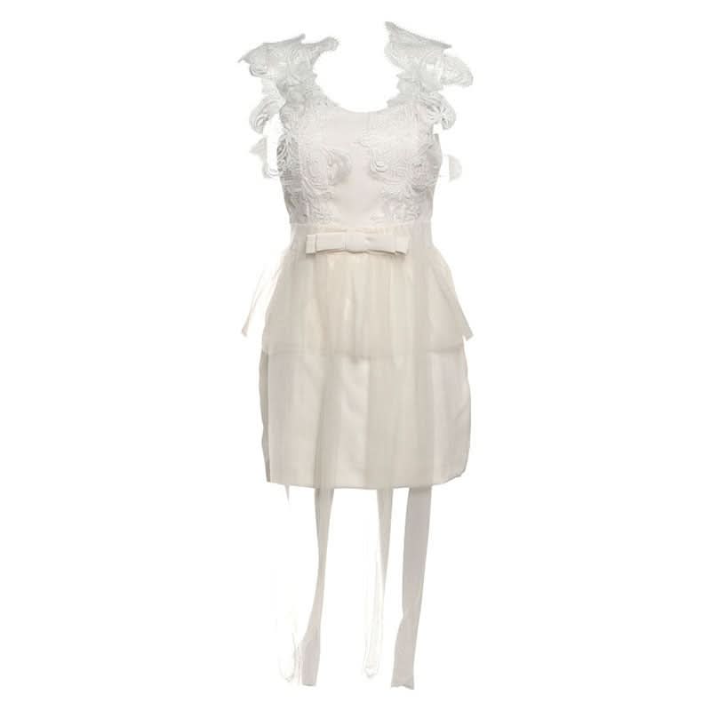 Lace ruched mesh backless mini dress  | Festival Outfits Women