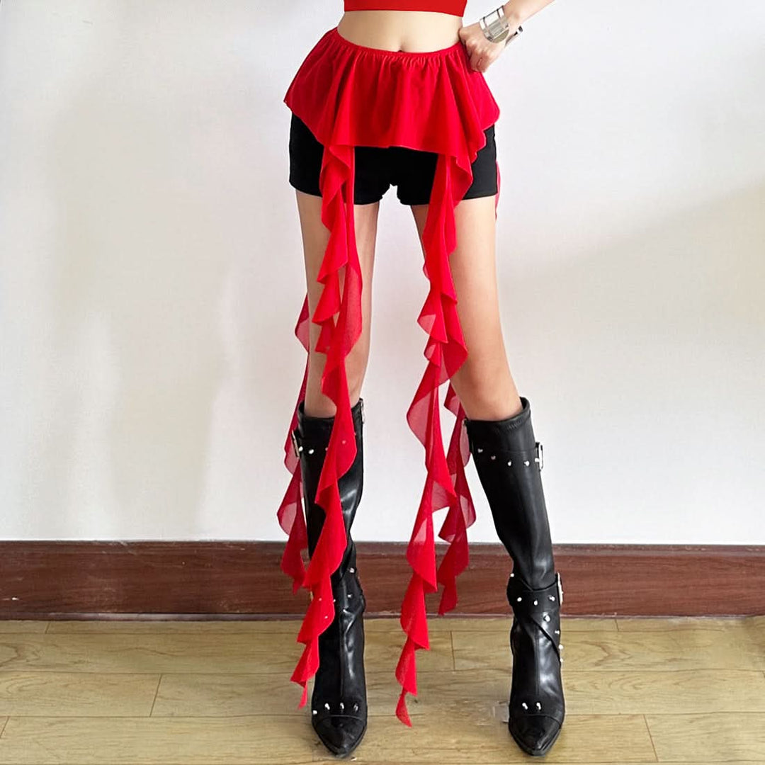 Ruched ruffle solid decor belt  | Festival Outfits Women