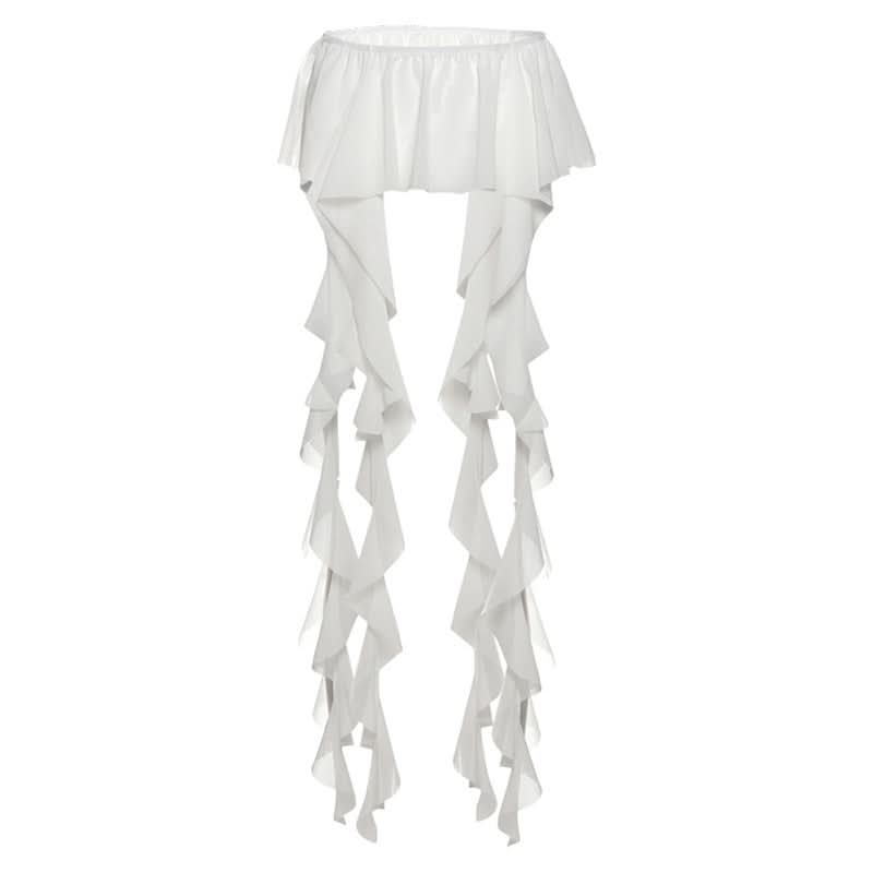 Ruched ruffle solid decor belt  | Festival Outfits Women