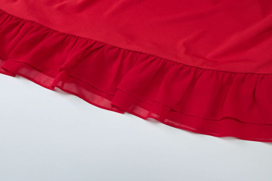 Irregular ruffle self tie solid cami midi dress  | Festival Outfits Women-final-sale