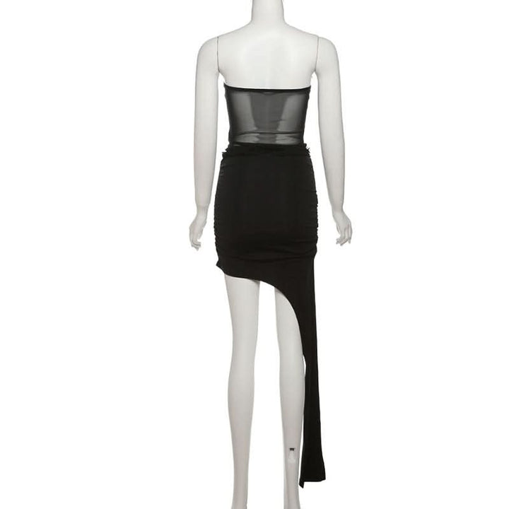 Irregular ruffle ruched tube mini skirt set  | Festival Outfits Women