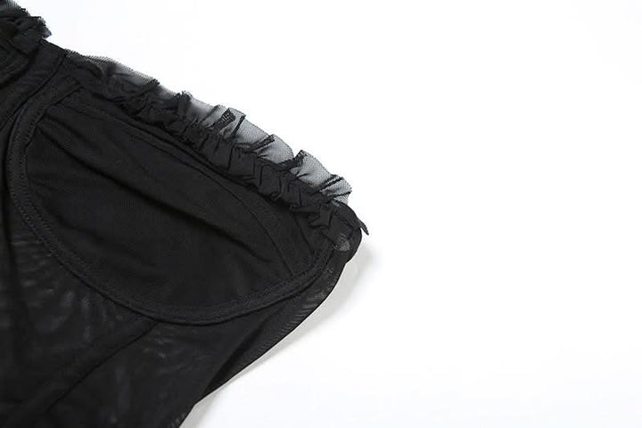 Irregular ruffle ruched tube mini skirt set  | Festival Outfits Women