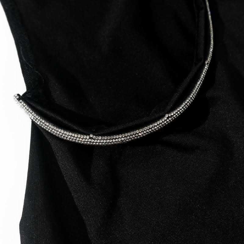 Beaded hollow out crewneck irregular cut out maxi dress  | Festival Outfits Women