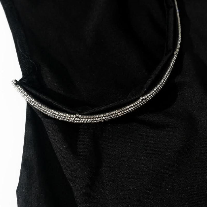 Beaded hollow out crewneck irregular cut out maxi dress  | Festival Outfits Women