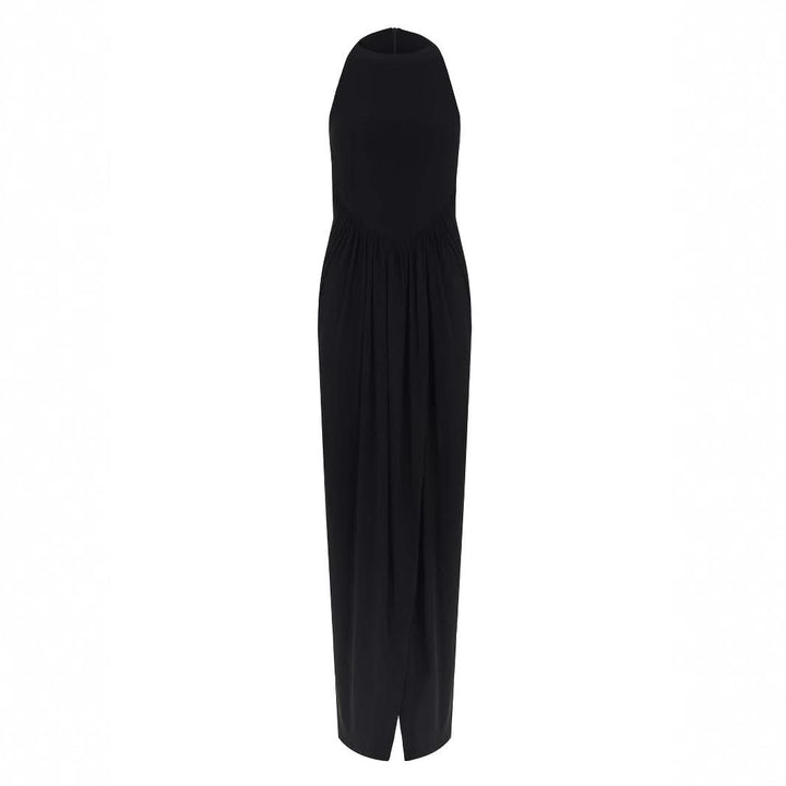 Crewneck slit sleeveless zip-up maxi dress  | Festival Outfits Women