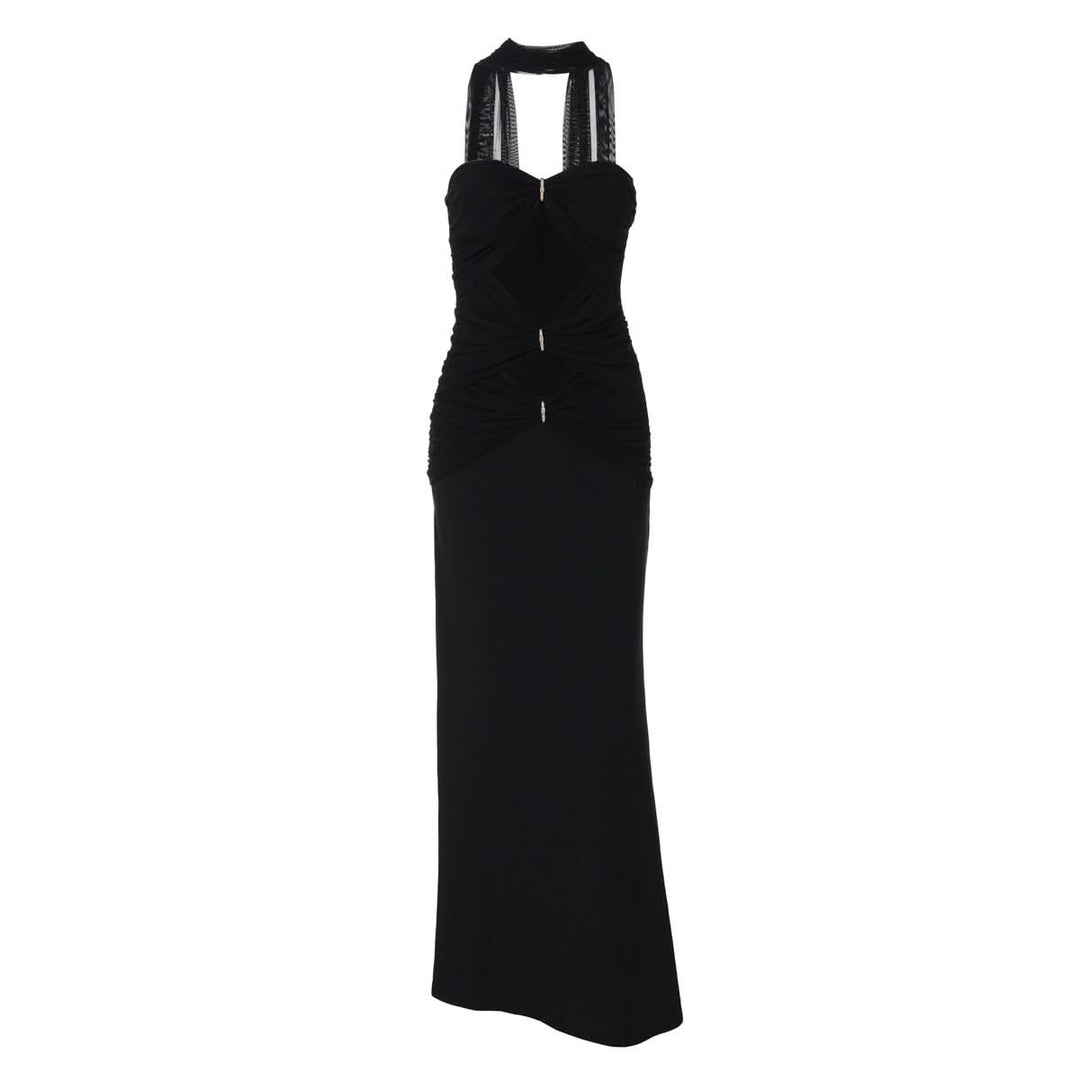 Hollow out ruched backless tube cut out maxi dress  | Festival Outfits Women-final-sale