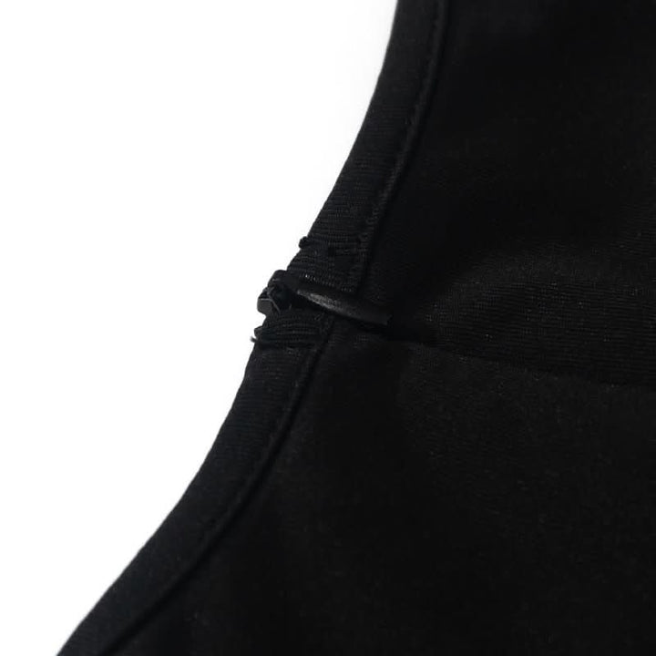 Crewneck slit sleeveless zip-up maxi dress  | Festival Outfits Women