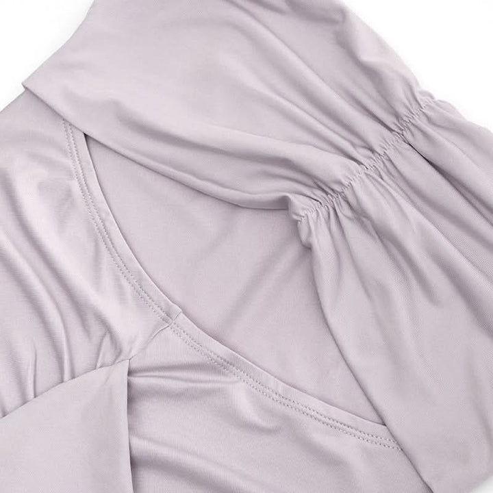 Hollow out ruched ruffle tube cut out maxi dress  | Festival Outfits Women