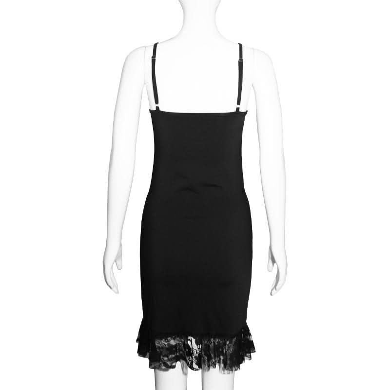 Drawstring ruched lace u neck cami mini dress  | Festival Outfits Women