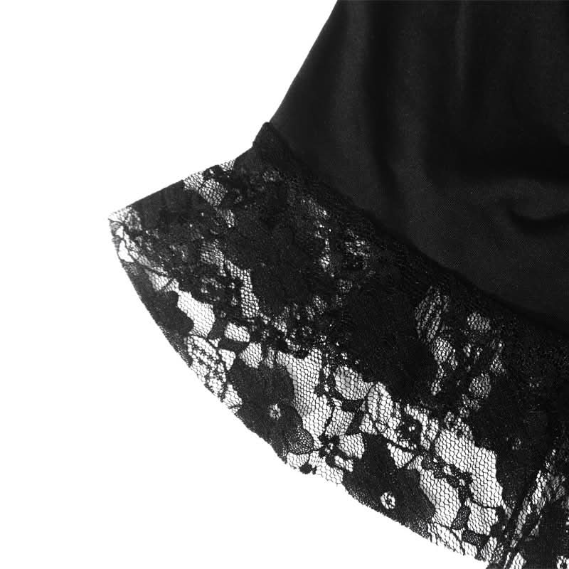 Drawstring ruched lace u neck cami mini dress  | Festival Outfits Women