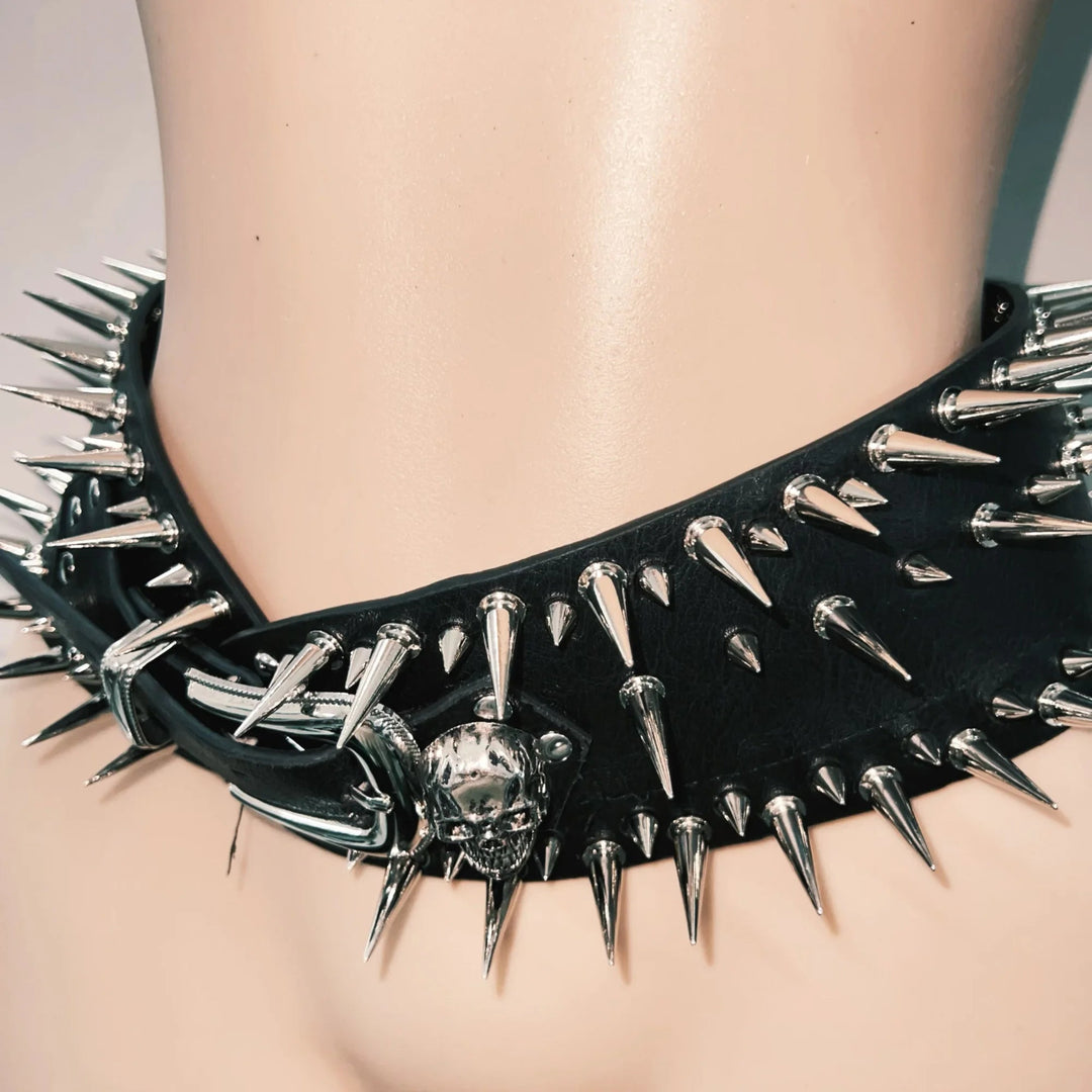 Rivet skull applique buckle belt  | Festival Outfits Women