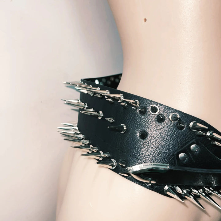 Rivet skull applique buckle belt  | Festival Outfits Women