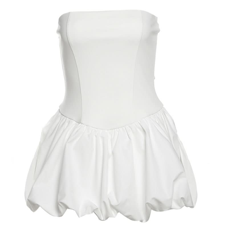 Ruched backless solid tube mini dress  | Festival Outfits Women