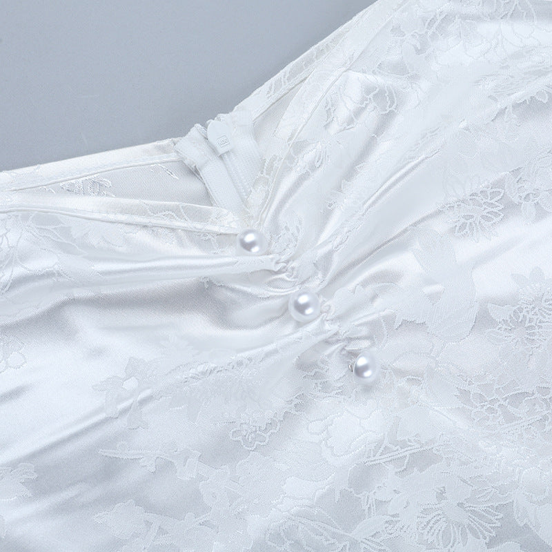 Beaded ruffle lace zip-up maxi skirt  | Festival Outfits Women