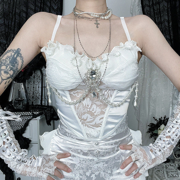 Beaded ruffle padded cami top  | Festival Outfits Women