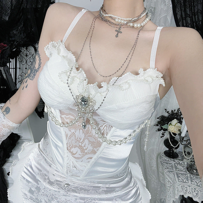 Beaded ruffle padded cami top  | Festival Outfits Women