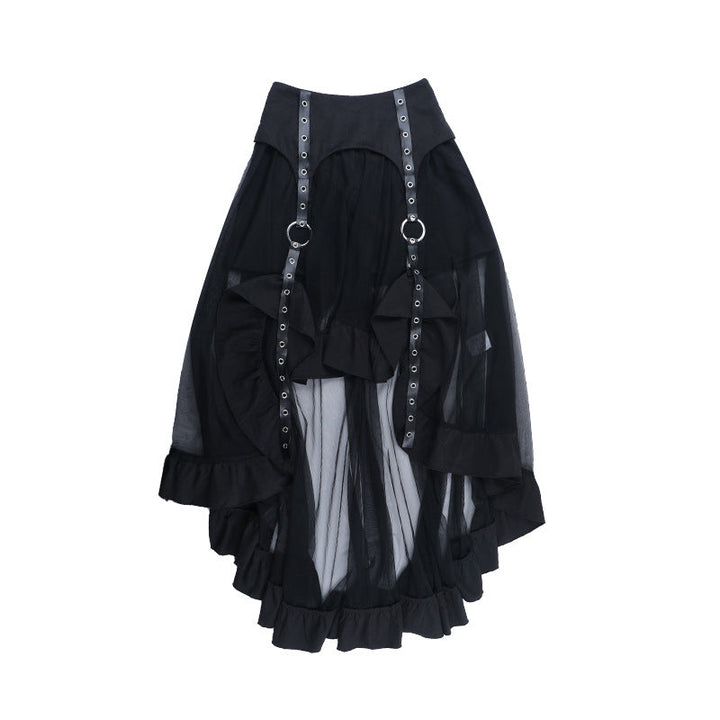 O ring mesh irregular mini skirt  | Festival Outfits Women