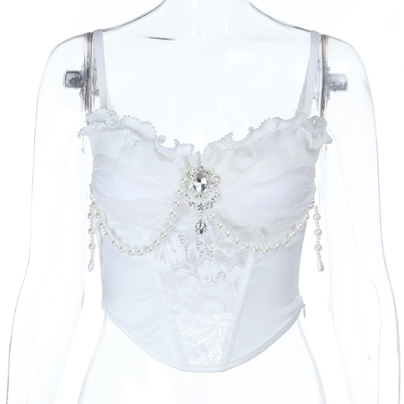 Beaded ruffle padded cami top  | Festival Outfits Women