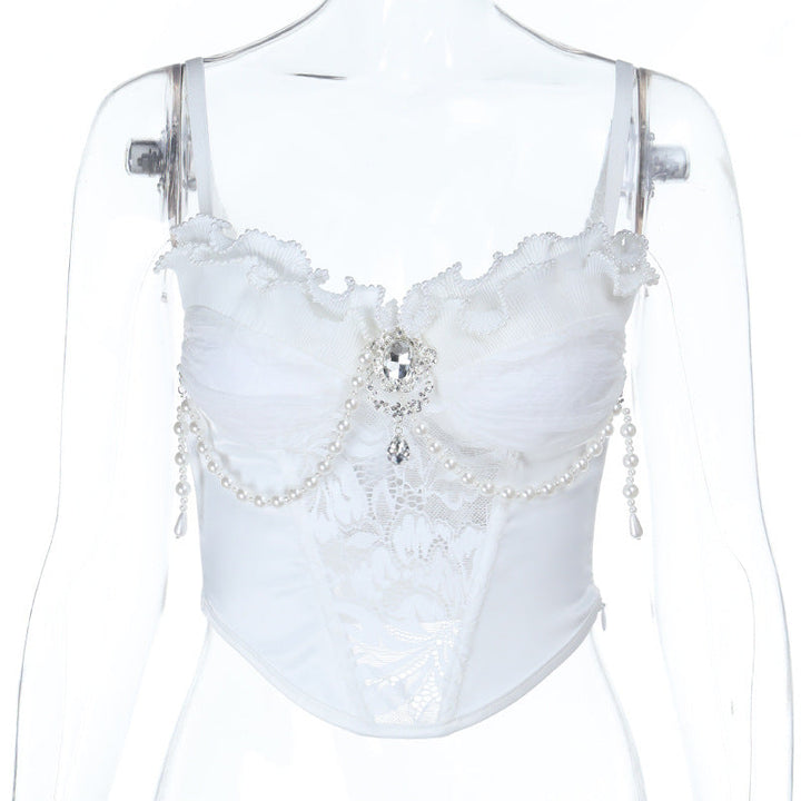 Beaded ruffle padded cami top  | Festival Outfits Women