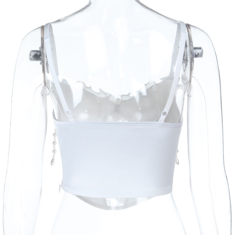 Beaded ruffle padded cami top  | Festival Outfits Women