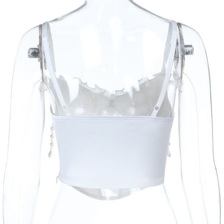 Beaded ruffle padded cami top  | Festival Outfits Women