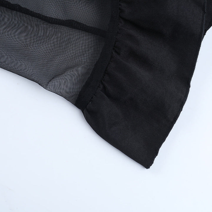 O ring mesh irregular mini skirt  | Festival Outfits Women