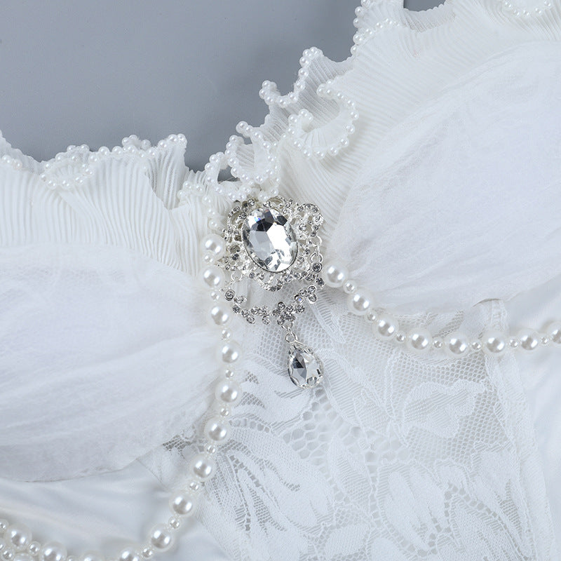 Beaded ruffle padded cami top  | Festival Outfits Women