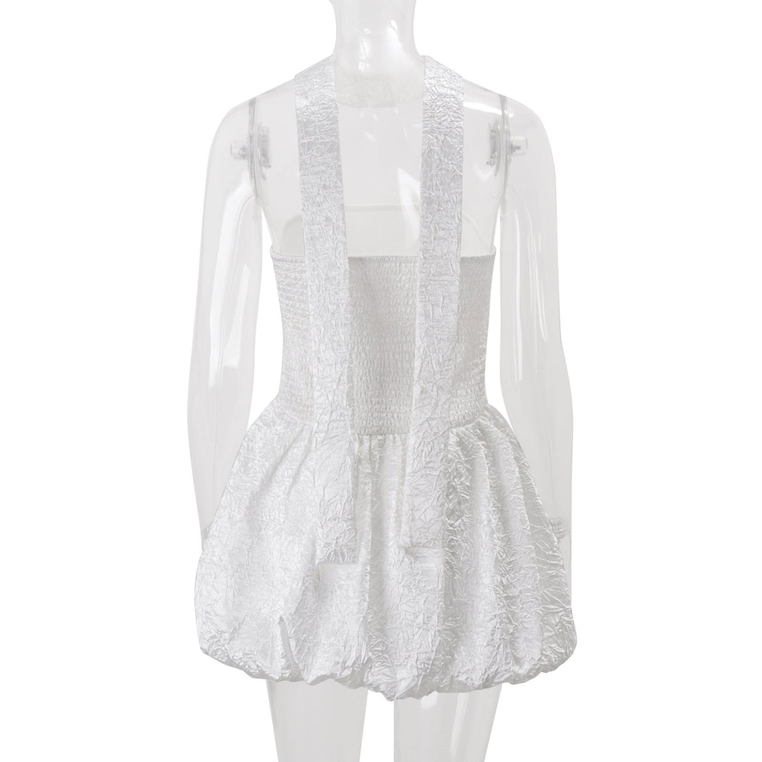 Smocked backless ruched tube mini dress  | Festival Outfits Women